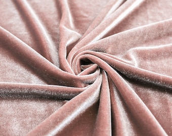 Princess OLD ROSE Polyester Stretch Velvet Fabric by the Yard, Half Yard, Sample - 10001