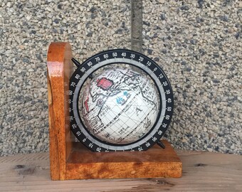 Vintage Globe, Desktop Globe, Wooden Globe, Wall Decor, Mini Globe, Wall Accessory, Vintage World Globe, Small World Globe