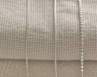 Sterling Silver Chain, Sterling Silver Snake Chain., 45cm Silver Plated Chain, Curb chain, Snake chain.