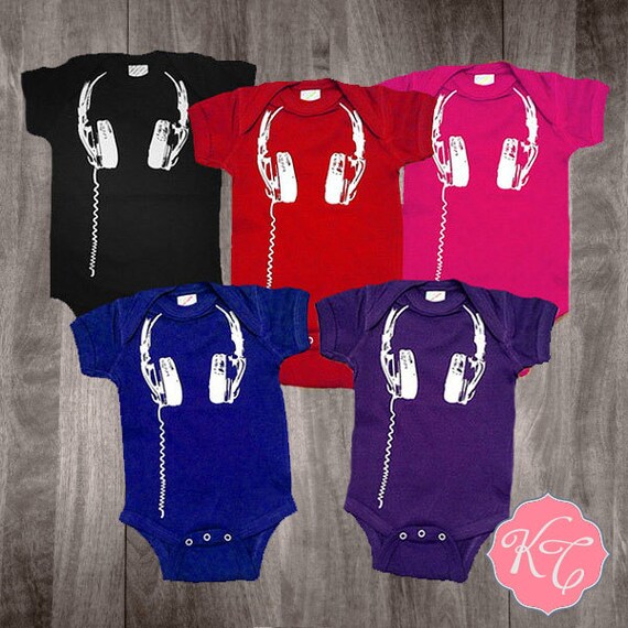 Headphones baby onesie infant toddler