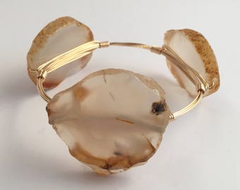 Agate Wire Wrapped Bangle, Wire Wrapped Bangle, Wire Wrap Bangle, Wire Bangle, Wire Wrap Bracelet, Wire Wrapped Bracelet
