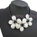 Natural Freshwater Pearl shell Flower Necklace sister gift, friend gift, mothers gift, wedding gift Statement Necklace