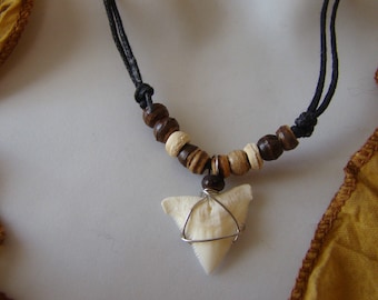 Handmade Real Shark Tooth Necklace real shark tooth pendant necklace / Unique piece - One size fits most - Adjutable Cord