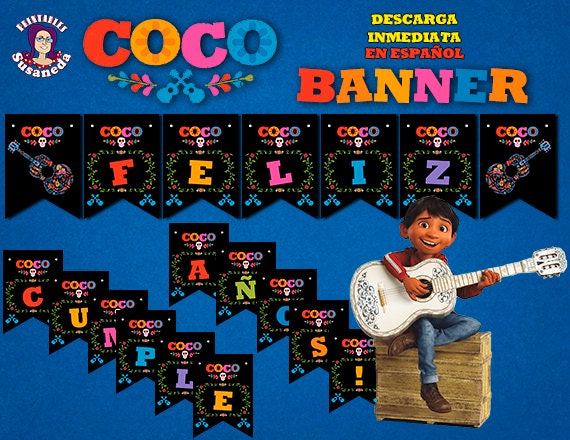 Coco Feliz Cumpleaños Banner Printable In Spanish Instant 8291