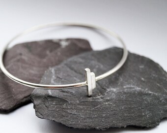 Parallels Sterling Silver Bangle ~ simple, modern, stacking, geometric, bangle, bracelet, gift, birthday