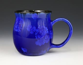 Crystalline 14 oz Mug Dark Cobalt Blue with Black Cup #1312