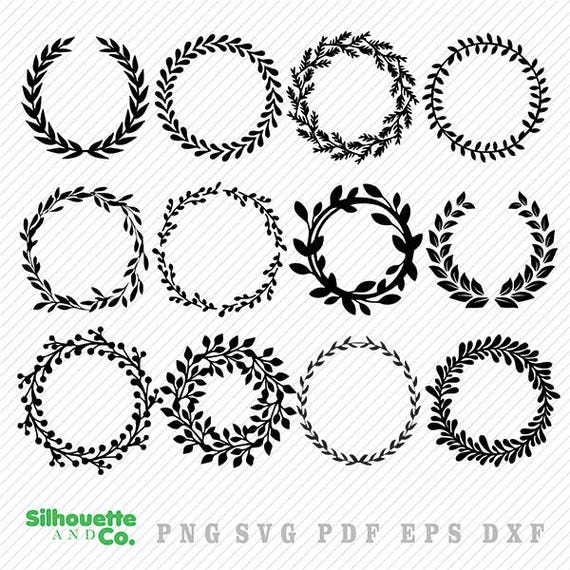 Download Leaf Wreath svg Laurel Wreaths ClipartLeaf Circle Monogram