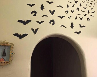Bat Attack/Vinyl Wall Art-CHOOSE ANY COLOR