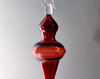Red Glass Ornament, Small Glass Ornament, Hand Blown Ornament, Blown Ornament, Red Suncatcher, Any Time Gift