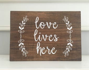 Love Lives Here Wooden Wall Decor