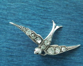 Antique convertion silver 800 and paste swallow pendant