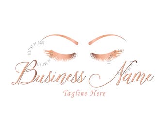  Lash rose gold logo design pink lash watermark pink eyelash 