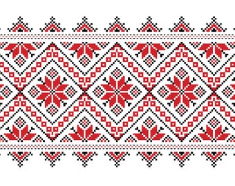 Ukrainian Cross Stitch Squares Machine Embroidery Design Set