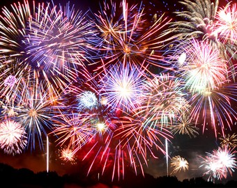 Fireworks - Red White and Blue - Photo Print