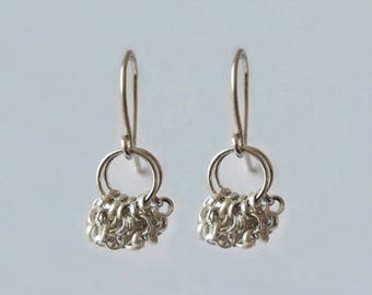 "String" dangle Silver earrings