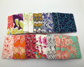 Floral Fabric Memory Squares with Pouch