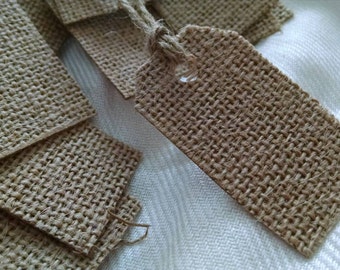 16 burlap price tags gift tags or embellishments