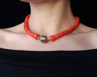 Coral Jewelry Red Coral Necklace Red Coral Beads Jewelry Vintage Coral Necklace Coral Stand genuine coral necklace Ukrainian Coral Beads 39