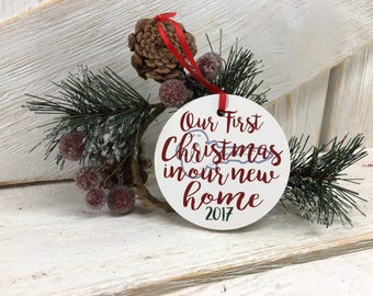 Our First Christmas In our new home tree ornament / housewarming gift / new homeowner Christmas
