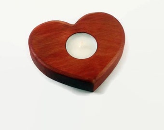 Valentines gift Heartshaped Candleholder Wife gift Girfriend gift For her Wooden tealight holder Decorative candle centerpiece Womens gift