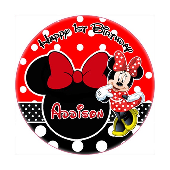 printable minnie mouse red polka dot round sticker lollipop