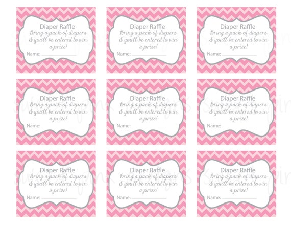 Items similar to Diaper Raffle Ticket- Grey and Pink ... Items similar to Diaper Raffle Ticket- Grey and Pink ...