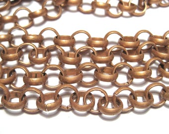 5 ft Red Copper ROLO Chain Links-Opened 7mm Iron Chain Links-Opened ( NO. 105Y)