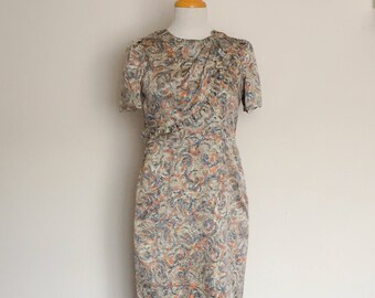 1940s Style Handmade Dress Silky Vintage