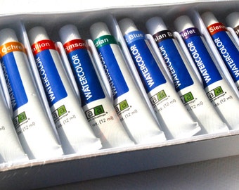Watercolor Paint Art Supplies 12 tubes of Watercolor paints Watercolors