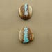 Ribbon Turquoise Pendant Set, Royston natural ribbon turquoise, 2-piece freeform set, color blue, set of 2 hand-cut turquoise cabochons