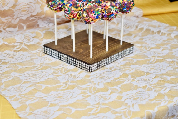 Rustic Cake Pop Stand Wooden Bling Lollipop Diamond Wedding Holder Woodland Display Rustic Cake Pop Stand Wooden Bling Lollipop Diamond Wedding Holder Woodland Display