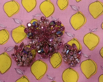 Vintage Signed Regency Pink Parure