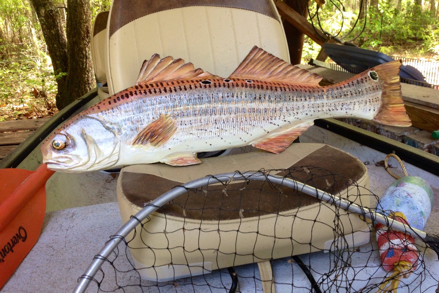 Redfish 30 chainsaw carved saltwater gamefish wood