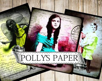 Vintage Photo for Mixed Media Digital Collage Sheet printable download file 4 images