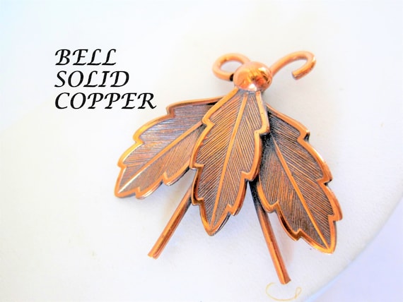 Copper Bug Brooch, Signed Bell Trading Post, Solid Copper, Lovely Lapel Pin