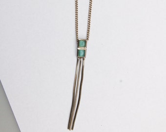 Fine Silver pendant with Aquamarine gems - with Silver Chain .