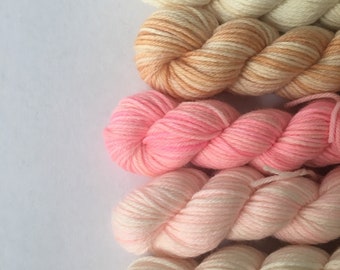 Natural dyed Deluxe sock yarn mini skeins pack of 5 x 10g "Natural"