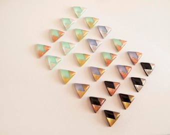 Triangle Stud Earrings - Hypoallergenic Titanium Posts
