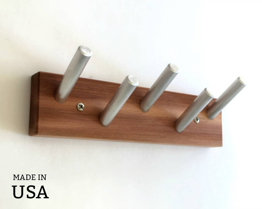 Wooden Scarf Rack Hanger Wall Mounted Door Mount Zoom