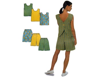 Women's Sleeveless Top and Shorts Sewing Pattern Misses' Size 10-12-14-16-18-20 Uncut Simplicity 8203