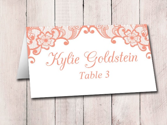 lace wedding place card template fold over card fold over place card template