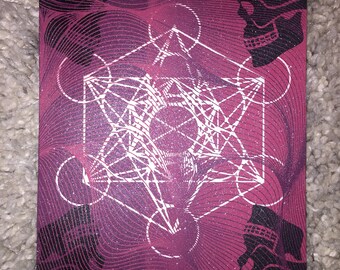 Metatron Cube Screen Print-- 6x8 HAS GLITTER!!