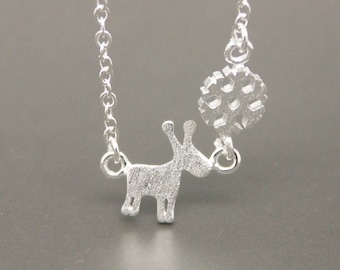 Deer And Snowflake Necklace, Reindeer Necklace, Deer Necklace, Deer Jewelry, Christmas gift, Birthday Necklace. Bridesmaid Necklace NA017