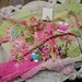 Sweet Pea. Embellishment Kit, Crazy Quilting, Inspiration Kit. Pinks and Greens. No 802_1