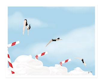 Milkshake Diver Trio - 8x10 art print