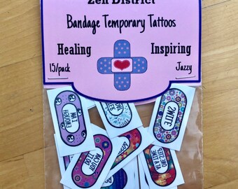 Temporary Tattoos for Anxiety, 15 pack, Positive Note to self Temporary Tattoos, Mental Health Tattoos, Self-Care Tool. JAZZY