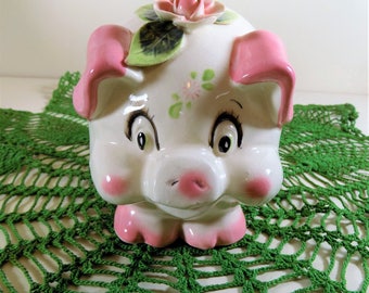 Super Cute Westpac, Japan, Ceramic 1950's Pink Piggy Bank
