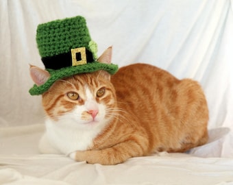 Leprechaun Cat Hat, St. Patrick's Day Hat for Cats, St Patricks Day Cat Accessory, Leprechaun Hat for Cats, St. Patrick's Day Pet Photo Prop