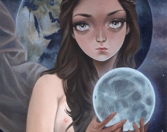 Moon Goddess giclee pop surrealism print by Susan Van Sant