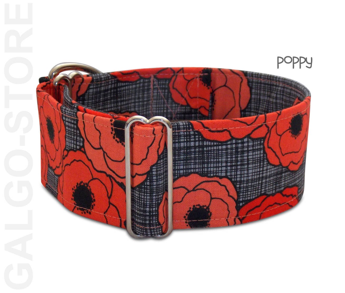 flower dog collar Poppy poppy red coral dog collar